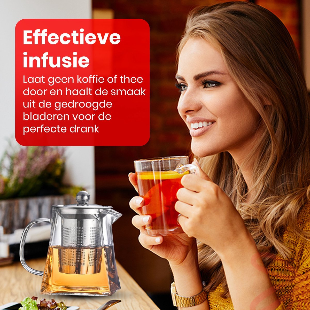 Procidi® Glazen Theepot met Filter - Theekan met Infuser - Dubbelwandig Borosilicaat Glas - Thee Thermoskan - Koffiekan 750 ML - Teapot - Procidi\
