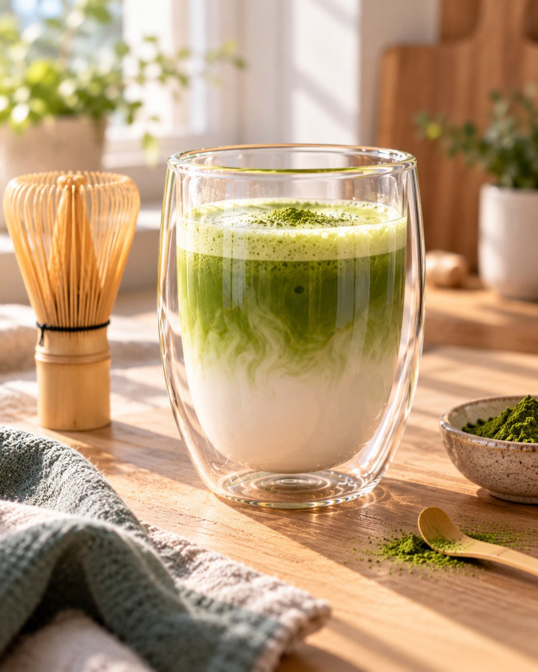 Matcha zetten met en zonder bamboe klopper
