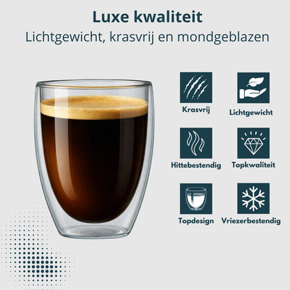 Procidi glas 350 ml: luxe kwaliteit, lichtgewicht, krasvrij, mondgeblazen, hittebestendig en vriezerbestendig