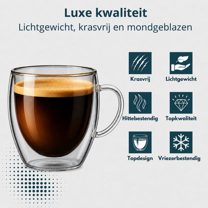 Procidi glas met oor 250 ml: luxe kwaliteit, lichtgewicht, krasvrij, mondgeblazen, hittebestendig en vriezerbestendig
