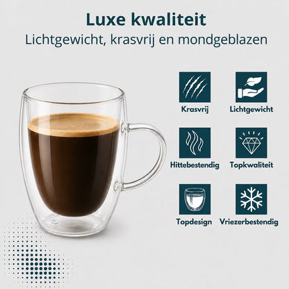 Procidi glas met oor 350 ml: luxe kwaliteit, lichtgewicht, krasvrij, mondgeblazen, hittebestendig en vriezerbestendig